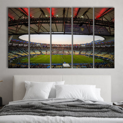 Maracana Stadium 2019, Stadium Canvas, Sport Art, 5 Panel B, Extra Large Canvas, Canvas Print Wall Art