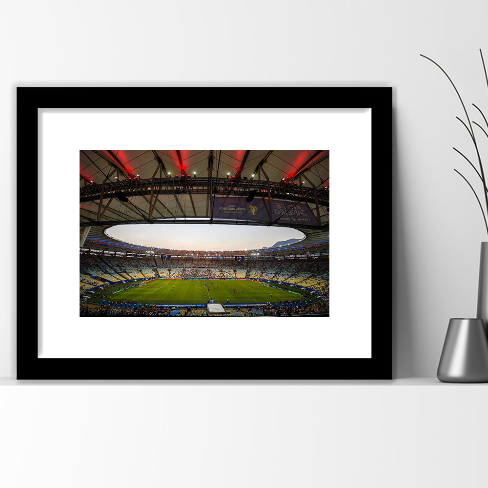 Maracana Stadium 2019, Stadium Canvas, Sport Art, Gift for him, White Border Framed Art Print Wall Decor