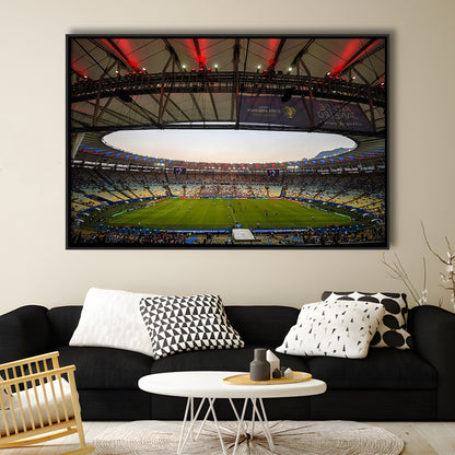 Maracana Stadium 2019, Stadium Canvas, Sport Art, Framed Canvas Print Wall Art, Floating Frame