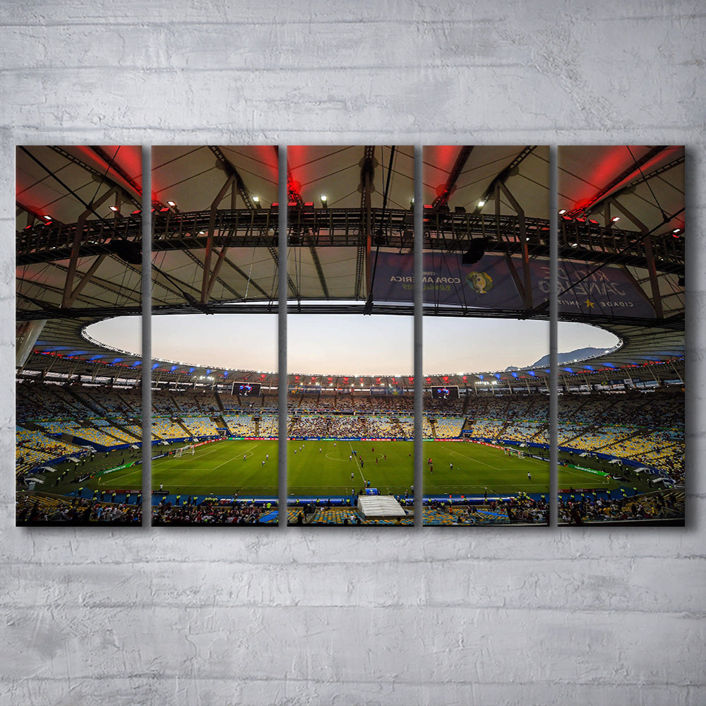 Maracana Stadium 2019, Stadium Canvas, Sport Art, 5 Panel B, Extra Large Canvas, Canvas Print Wall Art