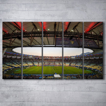 Maracana Stadium 2019, Stadium Canvas, Sport Art, 5 Panel B, Extra Large Canvas, Canvas Print Wall Art