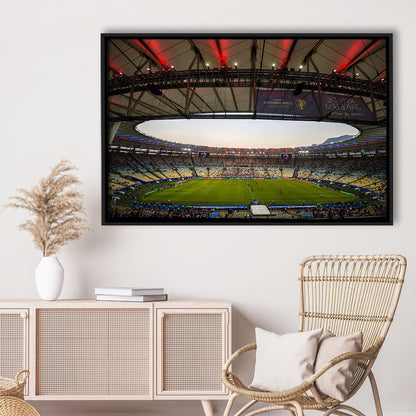 Maracana Stadium 2019, Stadium Canvas, Sport Art, Framed Canvas Print Wall Art, Floating Frame