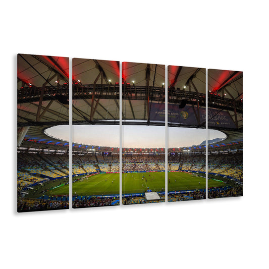 Maracana Stadium 2019, Stadium Canvas, Sport Art, 5 Panel B, Extra Large Canvas, Canvas Print Wall Art
