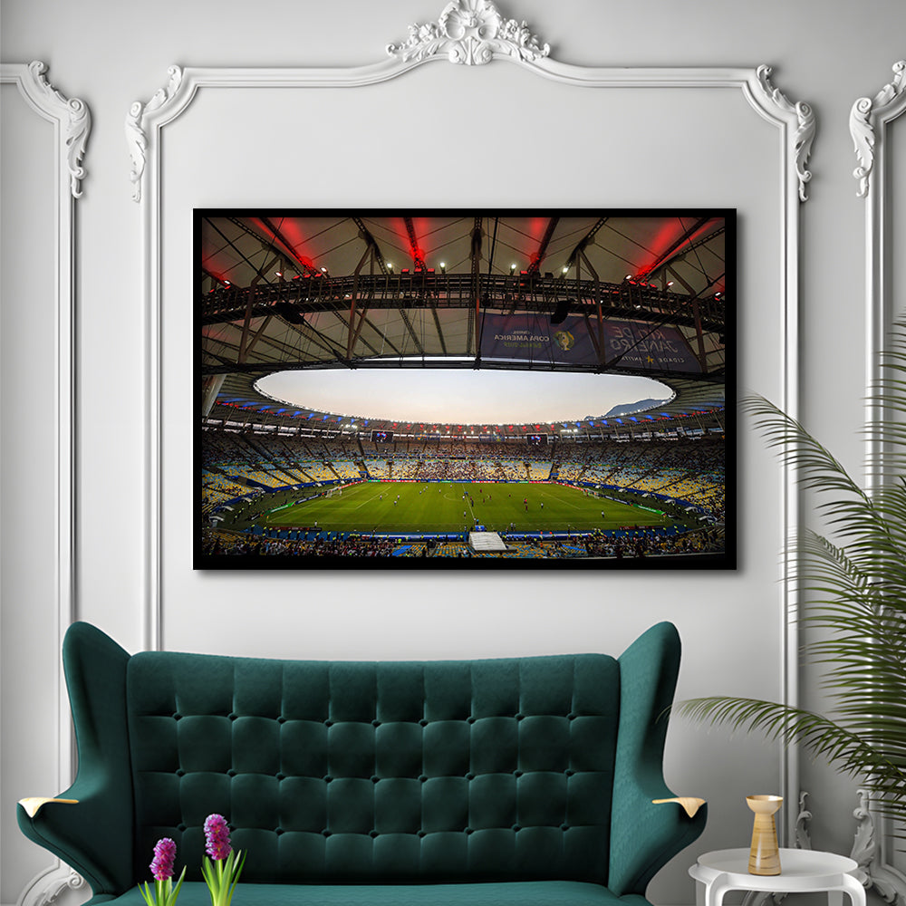 Maracana Stadium 2019, Stadium Canvas, Sport Art, Gift for him, Framed Art Print Wall Decor, Picture Framed