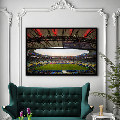 Maracana Stadium 2019, Stadium Canvas, Sport Art, Gift for him, Framed Art Print Wall Decor, Picture Framed