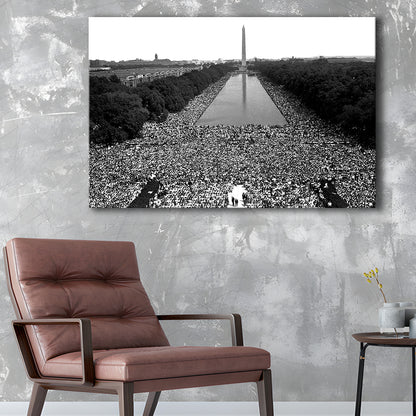 March on Washington Print, Black and White Wall Art, Black History Month, 60s Decor, Canvas Print Wall Art Decor