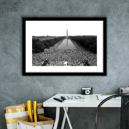 March on Washington Print, Black and White Wall Art, Black History Month, 60s Decor, Framed Art Print White Border Wall Decor