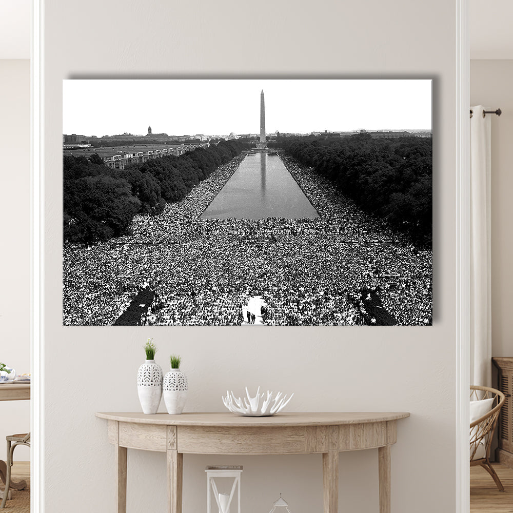 March on Washington Print, Black and White Wall Art, Black History Month, 60s Decor, Canvas Print Wall Art Decor