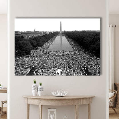 March on Washington Print, Black and White Wall Art, Black History Month, 60s Decor, Canvas Print Wall Art Decor
