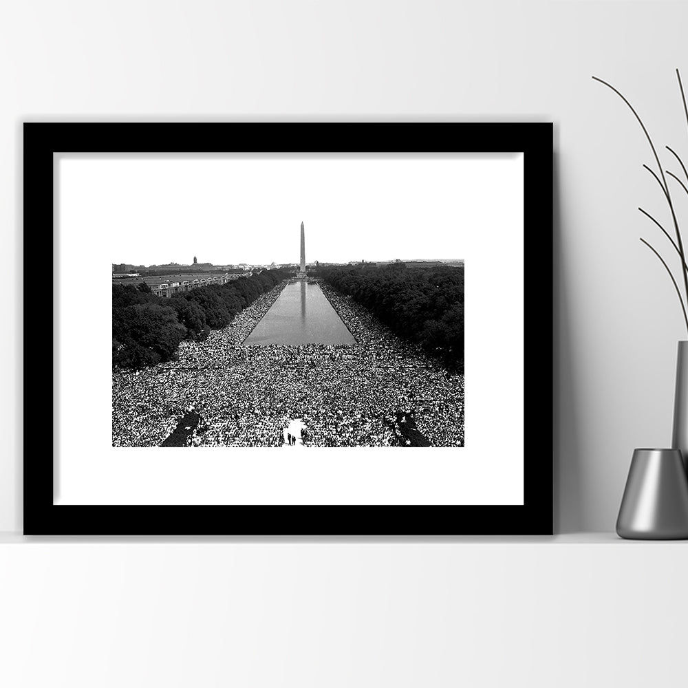 March on Washington Print, Black and White Wall Art, Black History Month, 60s Decor, Framed Art Print White Border Wall Decor