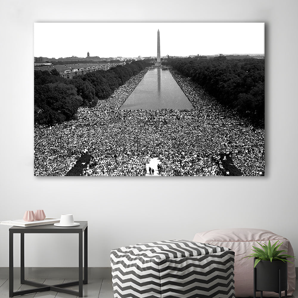 March on Washington Print, Black and White Wall Art, Black History Month, 60s Decor, Canvas Print Wall Art Decor