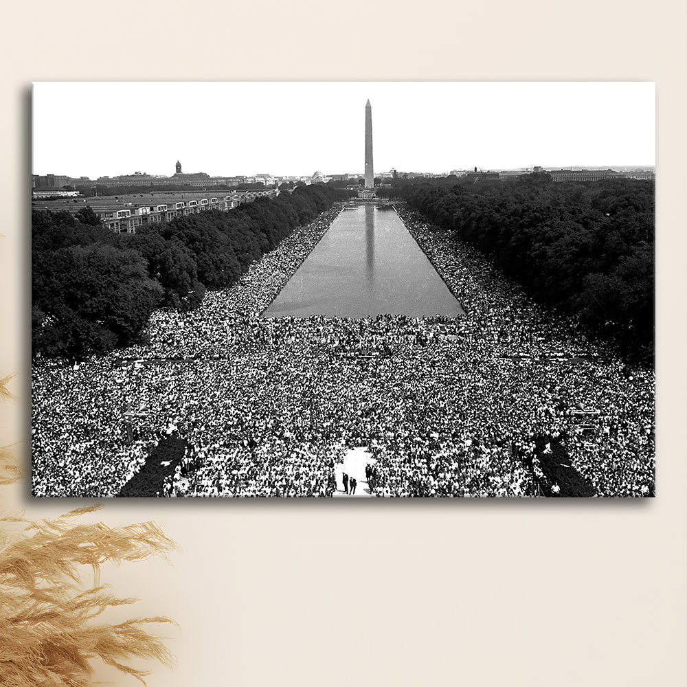 March on Washington Print, Black and White Wall Art, Black History Month, 60s Decor, Canvas Print Wall Art Decor