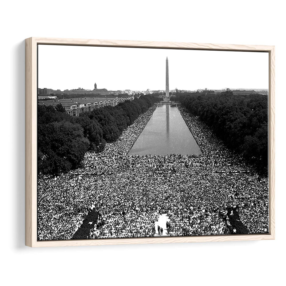 March on Washington Print, Black and White Wall Art, Black History Month, 60s Decor, Floating Framed Canvas Print