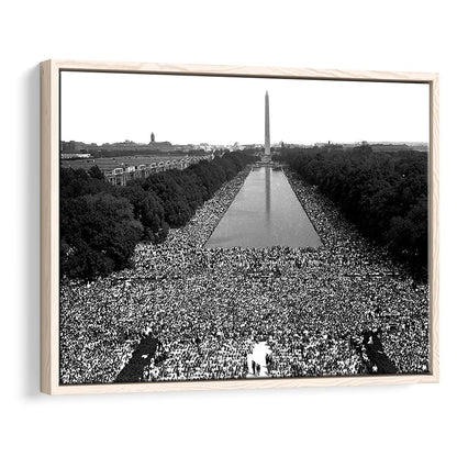 March on Washington Print, Black and White Wall Art, Black History Month, 60s Decor, Floating Framed Canvas Print