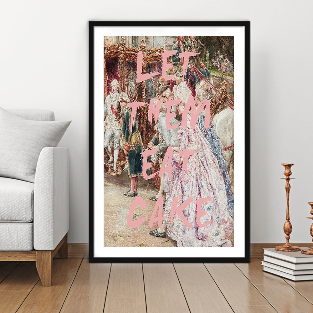 Marie Antoinette Print, Altered Art Wall Art Art Pink Print, Framed Art Prints White Border Wall Decor