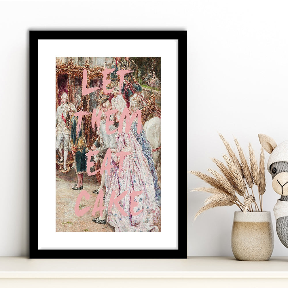 Marie Antoinette Print, Altered Art Wall Art Art Pink Print, Framed Art Prints White Border Wall Decor