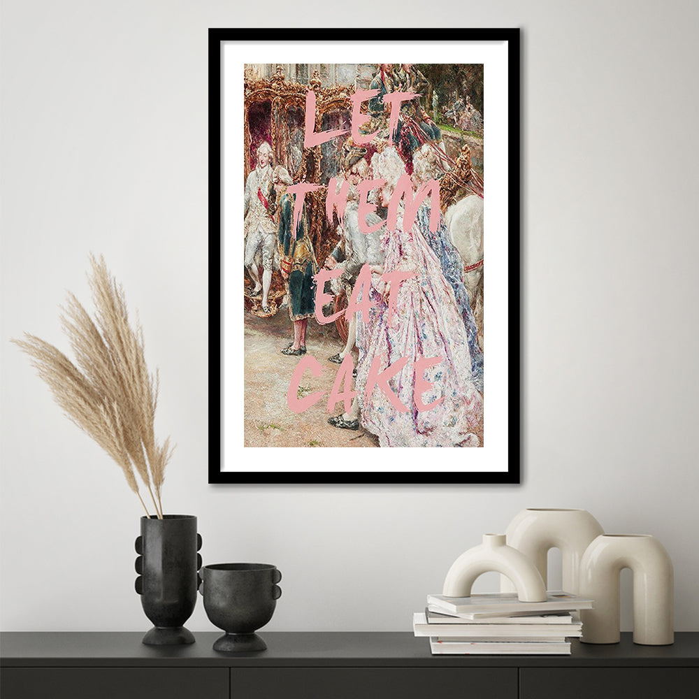 Marie Antoinette Print, Altered Art Wall Art Art Pink Print, Framed Art Prints White Border Wall Decor