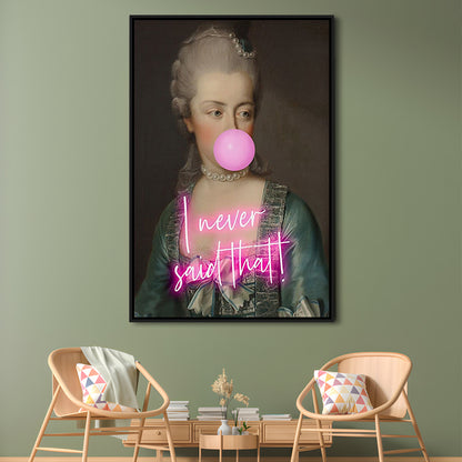 Marie Antoinette Print Wall Art Pink Wall Print, Floating Framed Canvas Art Print,, Framed Canvas Prints Wall Art