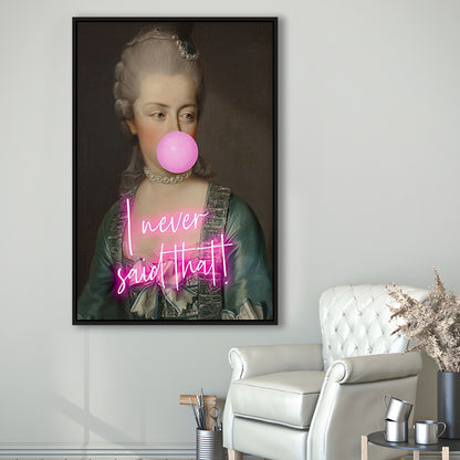 Marie Antoinette Print Wall Art Pink Wall Print, Floating Framed Canvas Art Print,, Framed Canvas Prints Wall Art