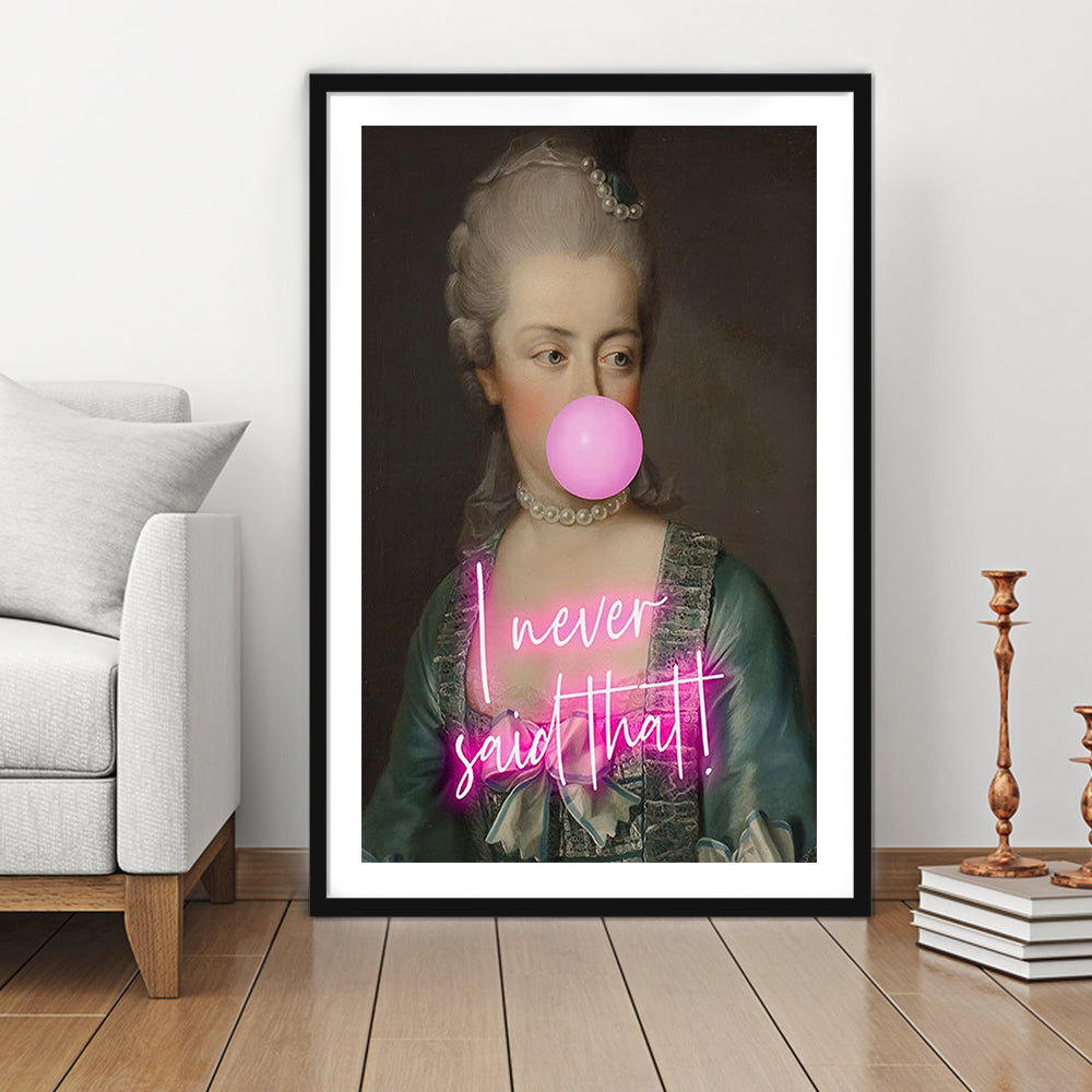 Marie Antoinette Print Wall Art Pink Wall Print, Framed Picture Print, Framed Art Prints White Border Wall Decor