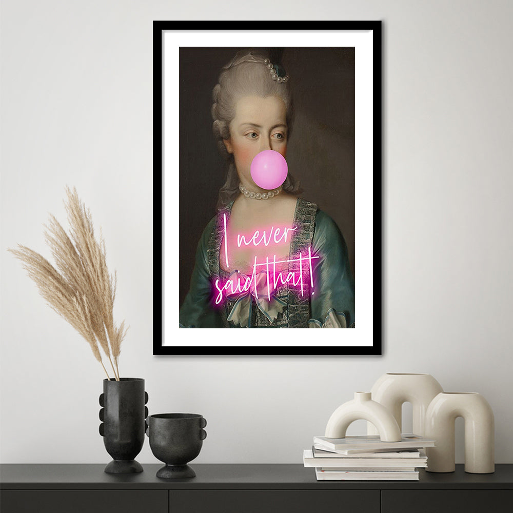Marie Antoinette Print Wall Art Pink Wall Print, Framed Picture Print, Framed Art Prints White Border Wall Decor