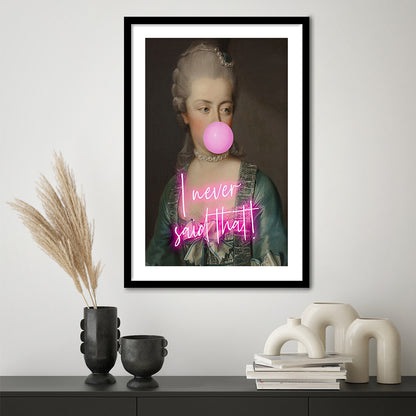 Marie Antoinette Print Wall Art Pink Wall Print, Framed Picture Print, Framed Art Prints White Border Wall Decor