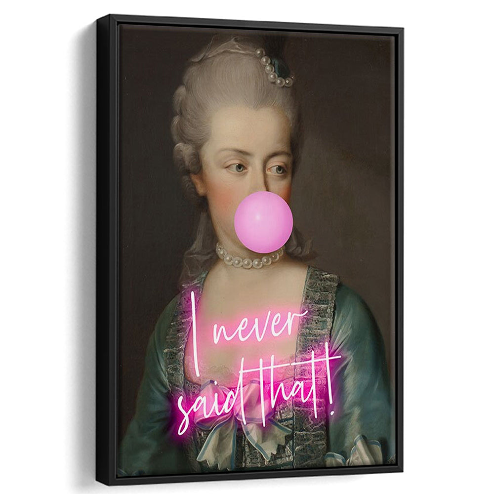 Marie Antoinette Print Wall Art Pink Wall Print, Floating Framed Canvas Art Print,, Framed Canvas Prints Wall Art