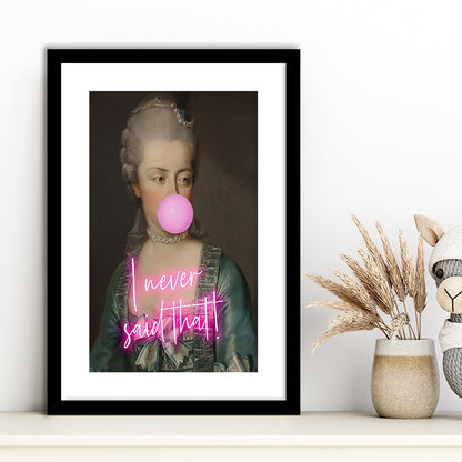 Marie Antoinette Print Wall Art Pink Wall Print, Framed Picture Print, Framed Art Prints White Border Wall Decor
