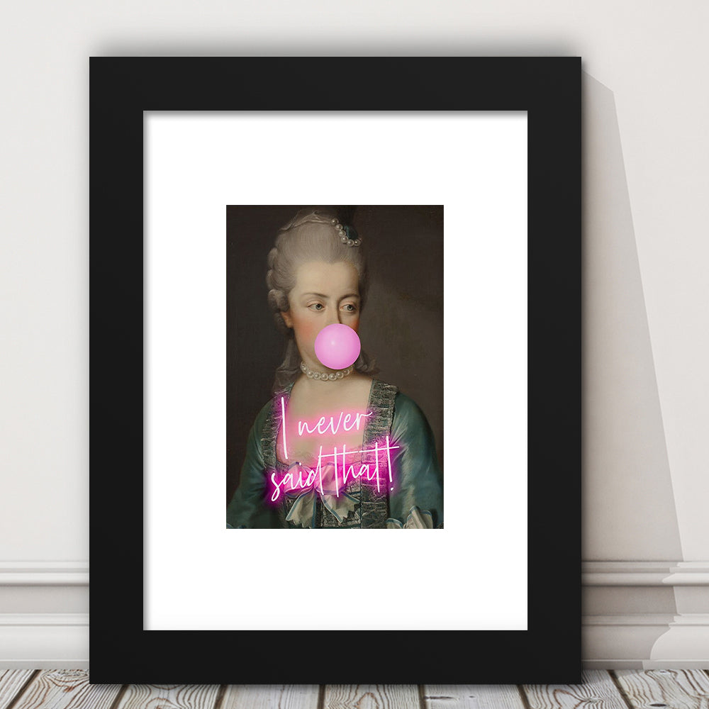 Marie Antoinette Print Wall Art Pink Wall Print, Framed Picture Print, Framed Art Prints White Border Wall Decor