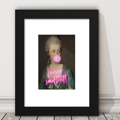 Marie Antoinette Print Wall Art Pink Wall Print, Framed Picture Print, Framed Art Prints White Border Wall Decor