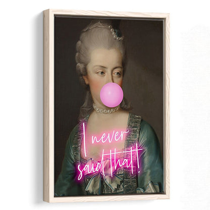 Marie Antoinette Print Wall Art Pink Wall Print, Floating Framed Canvas Art Print,, Framed Canvas Prints Wall Art