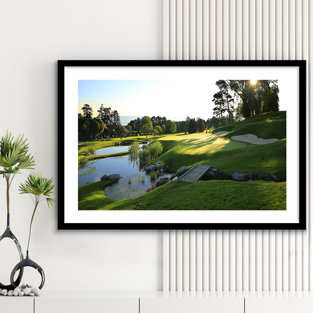 Marine Text Strand Albatros Golf Solutions Zwei Grad Opiate Blase, Goft Art Print, Framed Art Print White Border Wall Decor