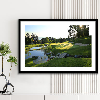 Marine Text Strand Albatros Golf Solutions Zwei Grad Opiate Blase, Goft Art Print, Framed Art Print White Border Wall Decor