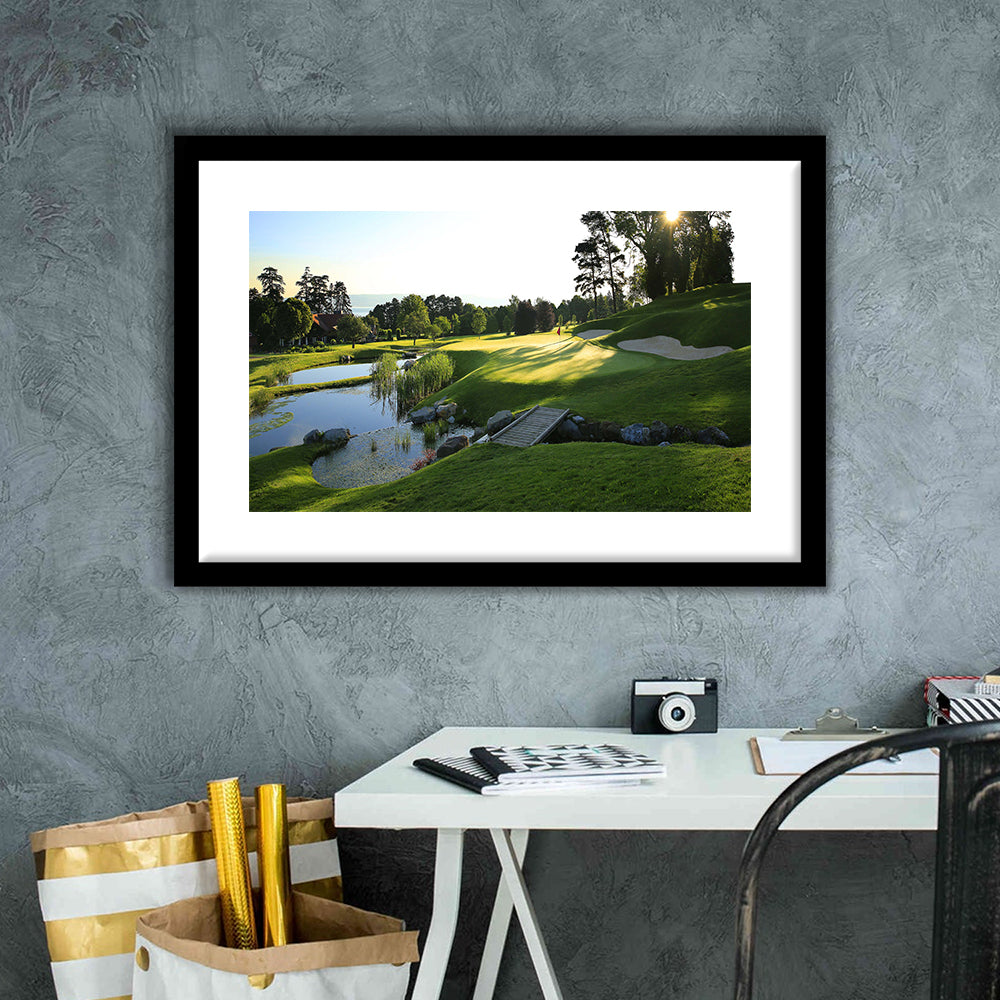 Marine Text Strand Albatros Golf Solutions Zwei Grad Opiate Blase, Goft Art Print, Framed Art Print White Border Wall Decor