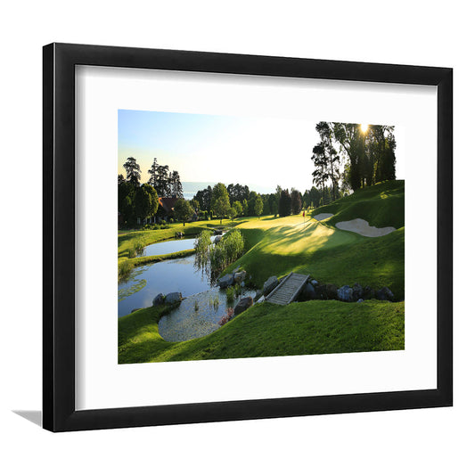 Marine Text Strand Albatros Golf Solutions Zwei Grad Opiate Blase, Goft Art Print, Framed Art Print White Border Wall Decor