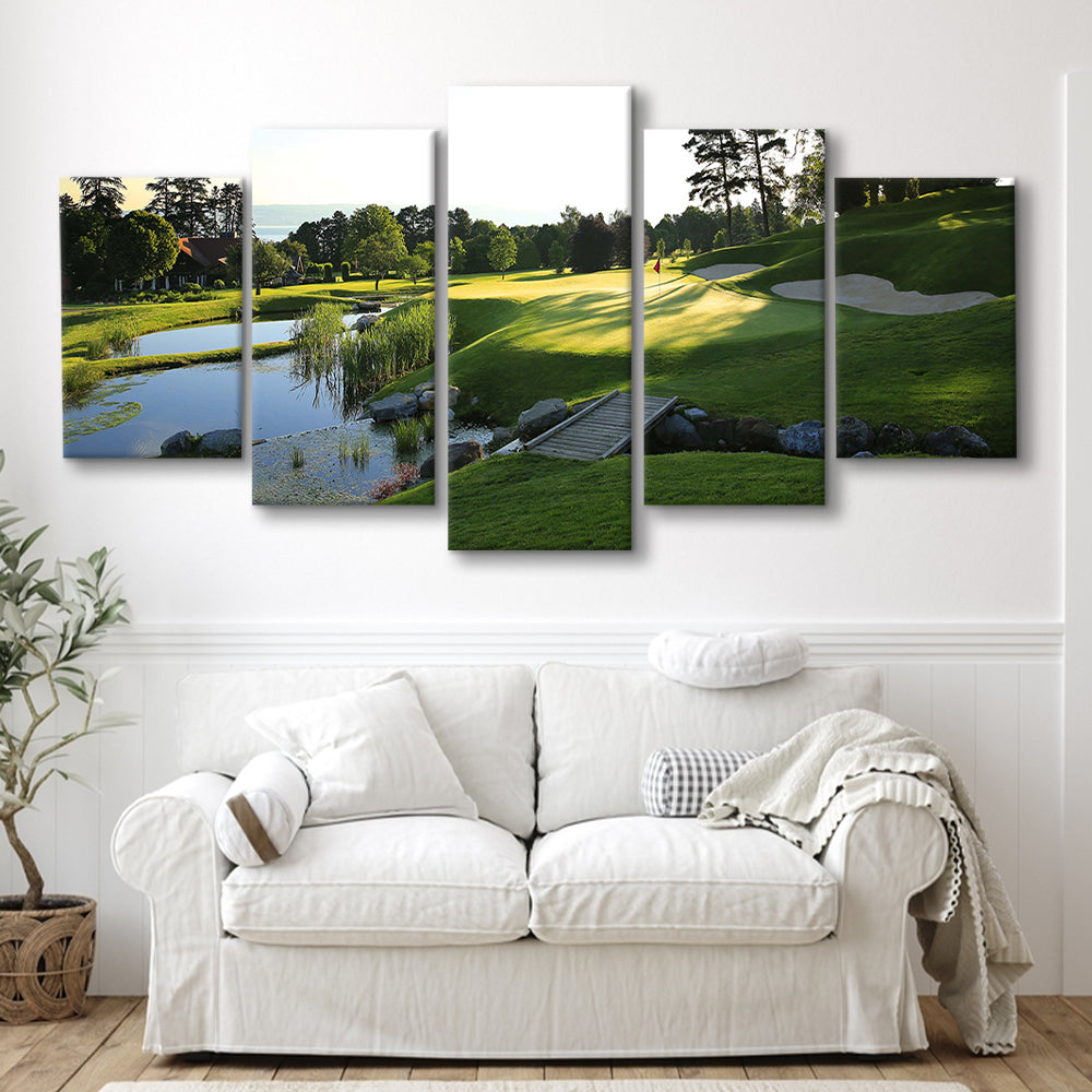 Marine Text Strand Albatros Golf Solutions Zwei Grad Opiate Blase, 5 Pieces Mixed Canvas Print Wall Art