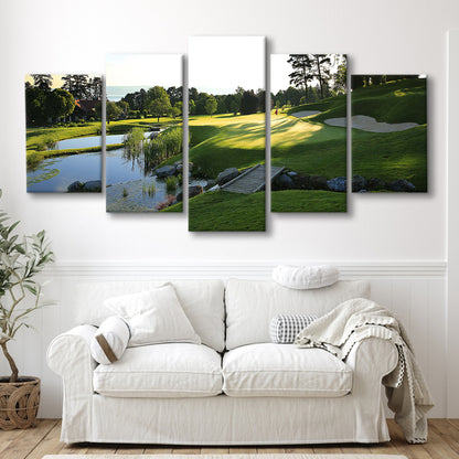 Marine Text Strand Albatros Golf Solutions Zwei Grad Opiate Blase, 5 Pieces Mixed Canvas Print Wall Art