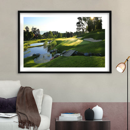Marine Text Strand Albatros Golf Solutions Zwei Grad Opiate Blase, Goft Art Print, Framed Art Print White Border Wall Decor