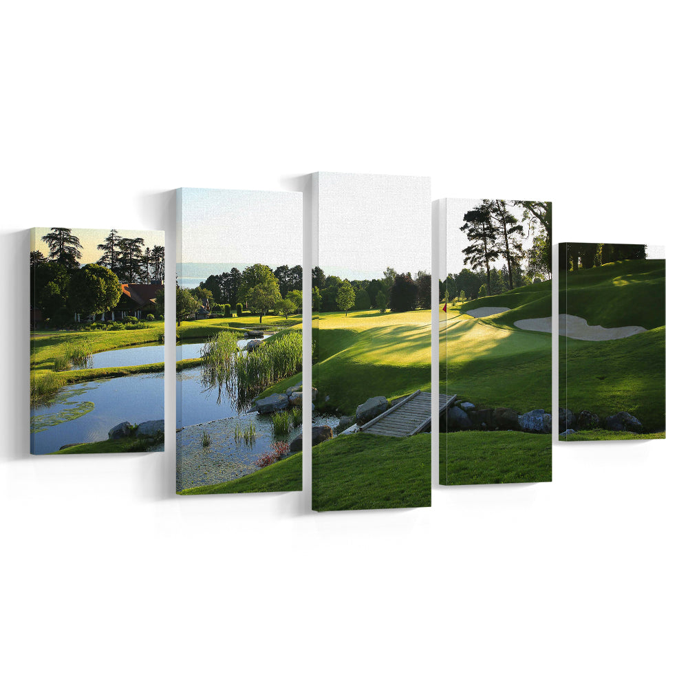 Marine Text Strand Albatros Golf Solutions Zwei Grad Opiate Blase, 5 Pieces Mixed Canvas Print Wall Art