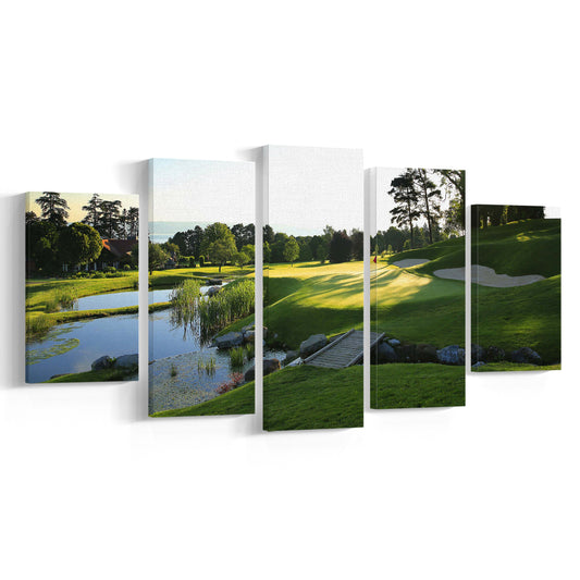 Marine Text Strand Albatros Golf Solutions Zwei Grad Opiate Blase, 5 Pieces Mixed Canvas Print Wall Art