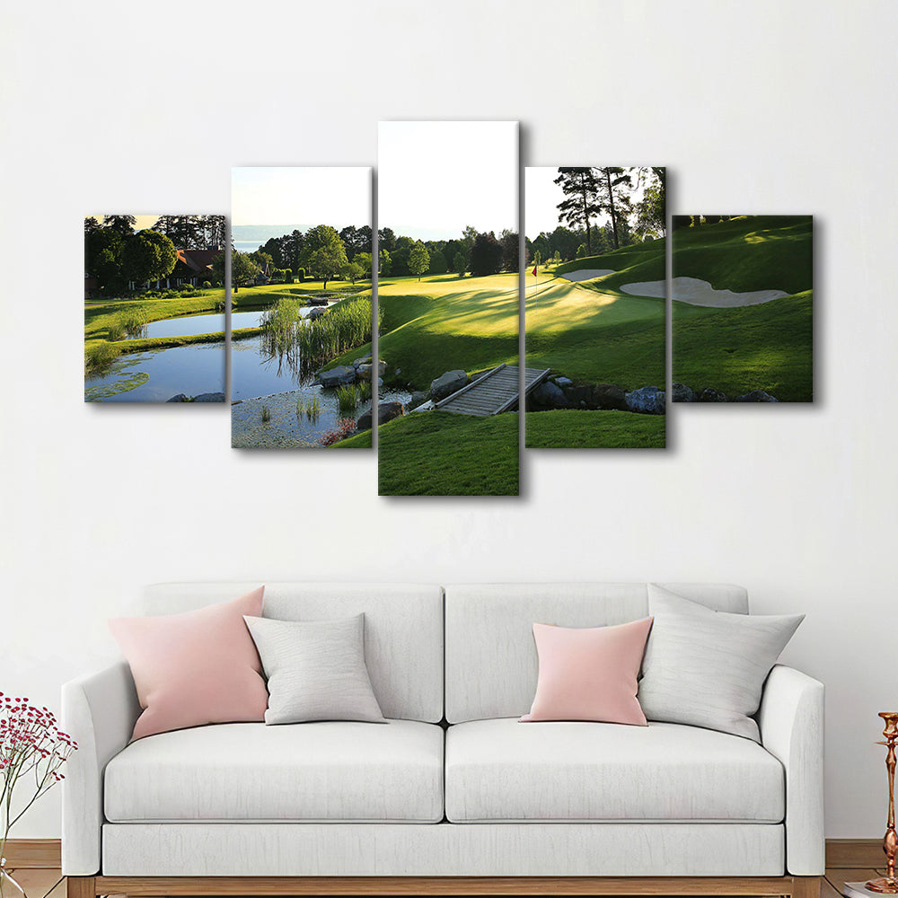 Marine Text Strand Albatros Golf Solutions Zwei Grad Opiate Blase, 5 Pieces Mixed Canvas Print Wall Art