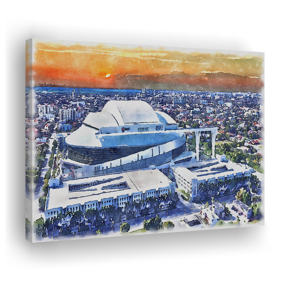Marlins Baseball Stadium, LoanDepot Park Watercolor, Sport Art, Gifts for him, Canvas Print Wall Art