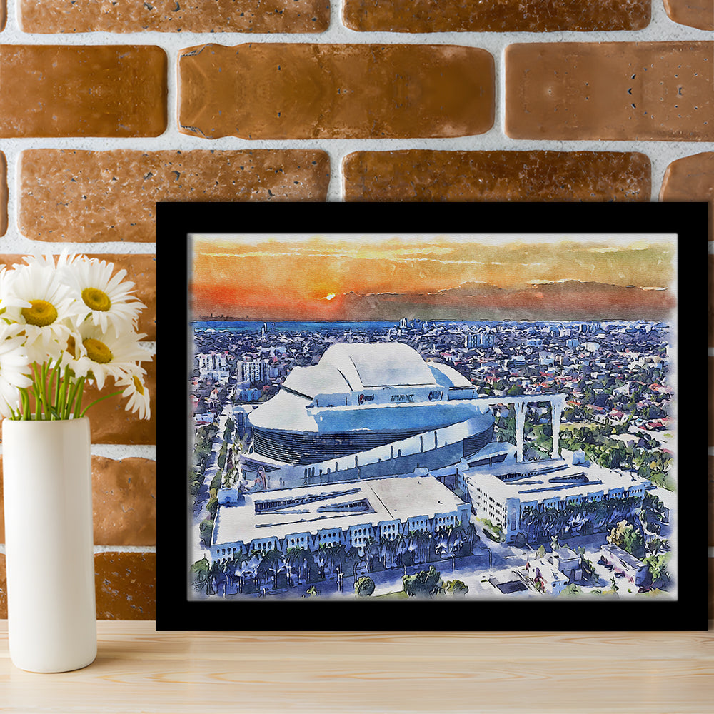 Marlins Baseball Stadium, LoanDepot Park Watercolor, Sport Gift Art, Framed Art Print Wall Decor
