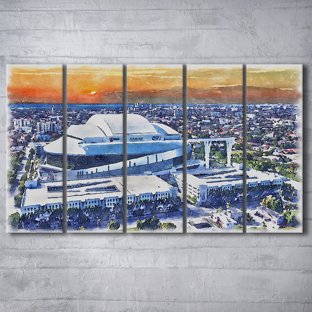 Marlins Baseball Stadium, LoanDepot Park Watercolor, Sport Art, Extra Large Canvas Print Wall Art
