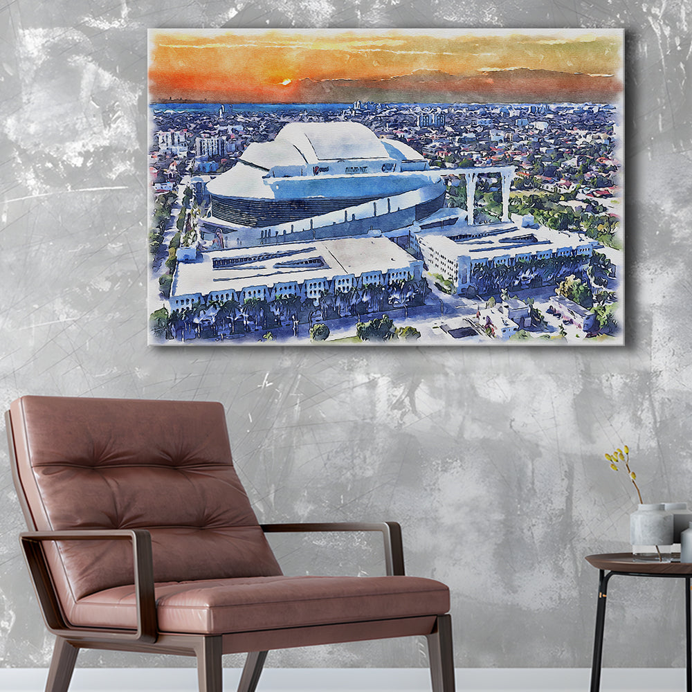 Marlins Baseball Stadium, LoanDepot Park Watercolor, Sport Art, Gifts for him, Canvas Print Wall Art