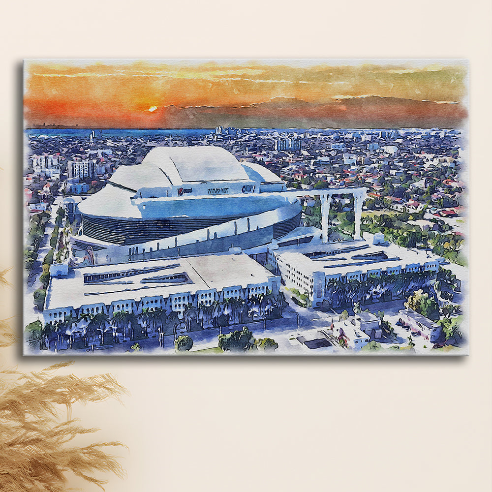 Marlins Baseball Stadium, LoanDepot Park Watercolor, Sport Art, Gifts for him, Canvas Print Wall Art