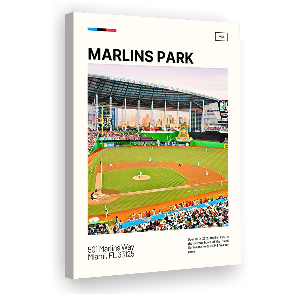 Marlins Park Print, Miami Marlins Stadium Canvas Art, Fan Gifts, Sport Art, Canvas Print Wall Art