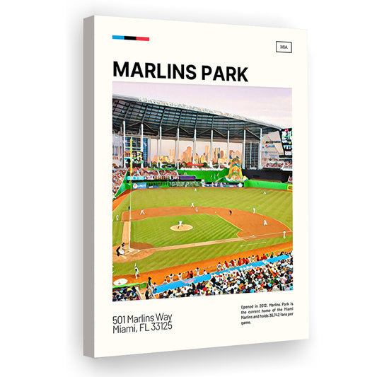 Marlins Park Print, Miami Marlins Stadium Canvas Art, Fan Gifts, Sport Art, Canvas Print Wall Art