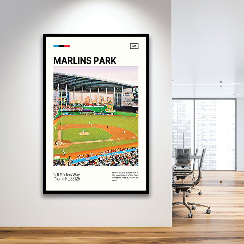 Marlins Park Print, Miami Marlins Stadium Art, Gifts for him, Sport Art, Framed Art Print Wall Decor