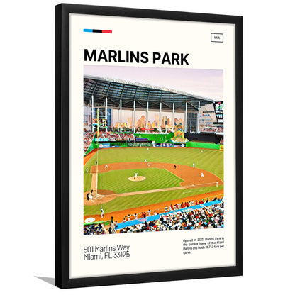 Marlins Park Print, Miami Marlins Stadium Art, Gifts for him, Sport Art, Framed Art Print Wall Decor